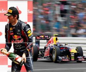 пазл Марк Уэббер - Red Bull - Сильверстоун Гран-при Великобритании (2011) (3 место)
